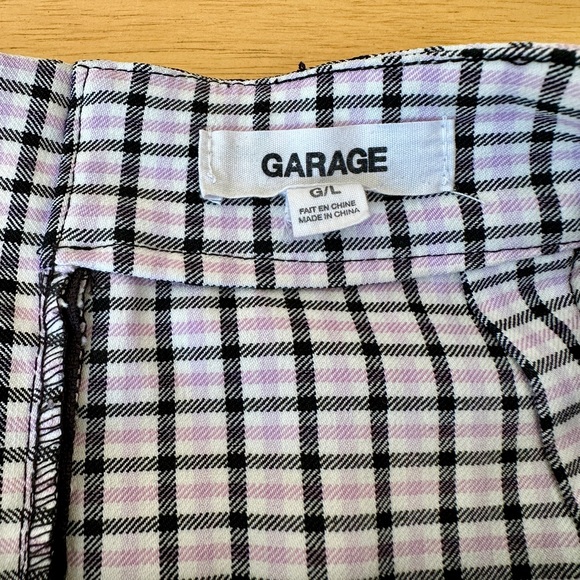 Garage Black and Pink Checkered Mini Skirt, Size Large - Picture 1 of 7